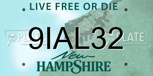 9IAL32 New Hampshire License Plate