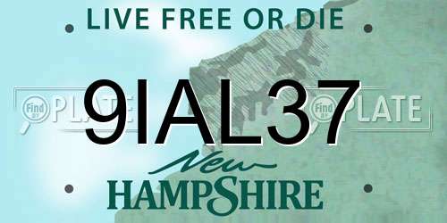 9IAL37 New Hampshire License Plate