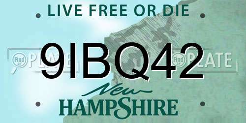 9IBQ42 New Hampshire License Plate