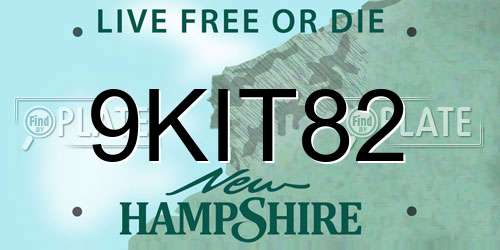 9KIT82 New Hampshire License Plate