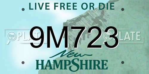 9M723 New Hampshire License Plate