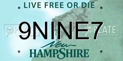 9NINE7 New Hampshire License Plate