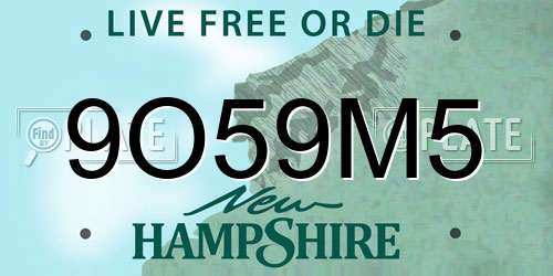 9O59M5 New Hampshire License Plate
