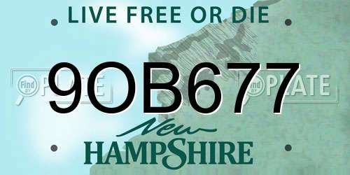 9OB677 New Hampshire License Plate
