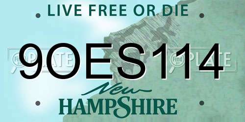 9OES114 New Hampshire License Plate