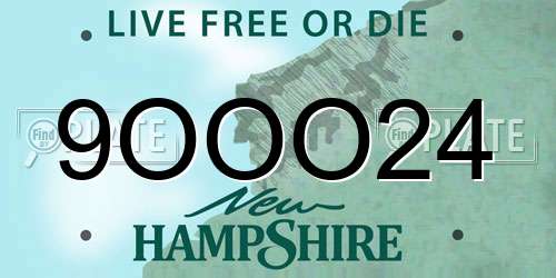 9OOO24 New Hampshire License Plate