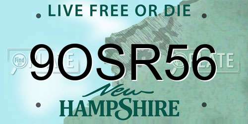 9OSR56 New Hampshire License Plate