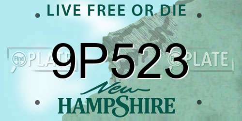 9P523 New Hampshire License Plate