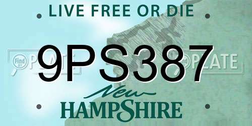 9PS387 New Hampshire License Plate