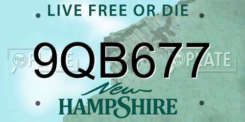 9QB677 New Hampshire License Plate