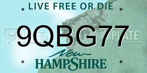 9QBG77 New Hampshire License Plate