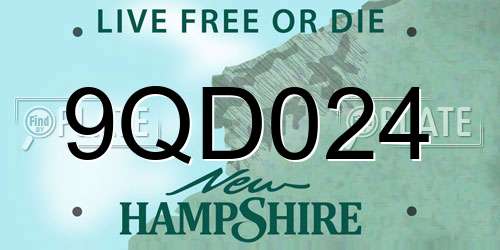 9QD024 New Hampshire License Plate