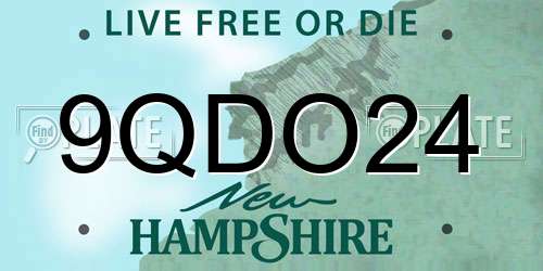 9QDO24 New Hampshire License Plate