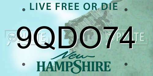 9QDO74 New Hampshire License Plate