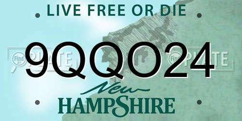 9QQO24 New Hampshire License Plate