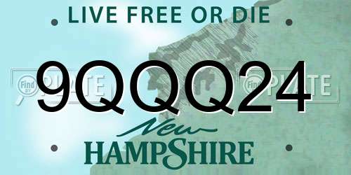 9QQQ24 New Hampshire License Plate