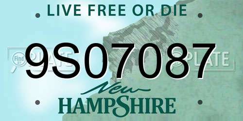 9S07087 New Hampshire License Plate