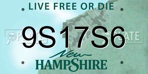 9S17S6 New Hampshire License Plate