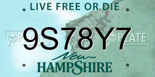 9S78Y7 New Hampshire License Plate