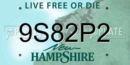 9S82P2 New Hampshire License Plate
