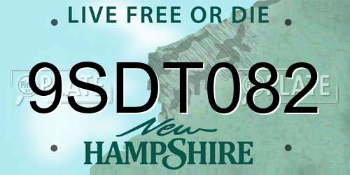 9SDT082 New Hampshire License Plate