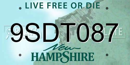 9SDT087 New Hampshire License Plate