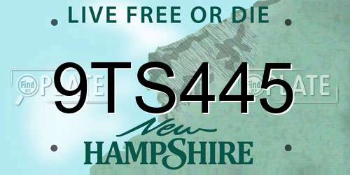 9TS445 New Hampshire License Plate