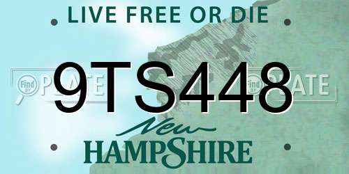 9TS448 New Hampshire License Plate