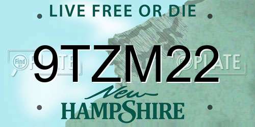 9TZM22 New Hampshire License Plate