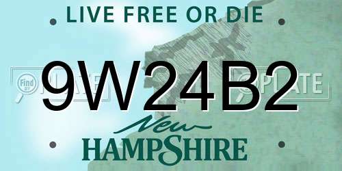 9W24B2 New Hampshire License Plate
