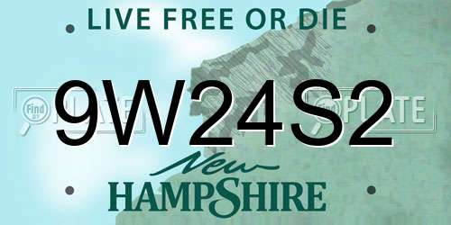 9W24S2 New Hampshire License Plate
