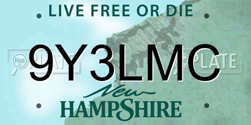 9Y3LMC New Hampshire License Plate