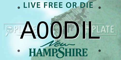 A00DIL New Hampshire License Plate