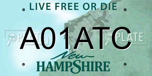 A01ATC New Hampshire License Plate