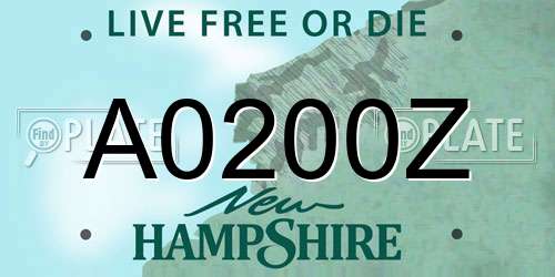 A0200Z New Hampshire License Plate