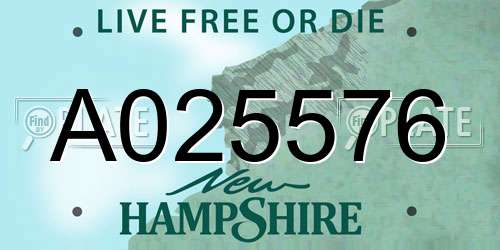 A025576 New Hampshire License Plate