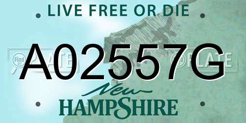 A02557G New Hampshire License Plate