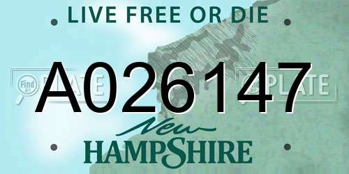 A026147 New Hampshire License Plate