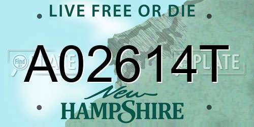 A02614T New Hampshire License Plate
