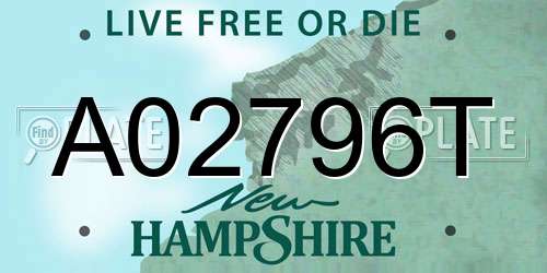 A02796T New Hampshire License Plate