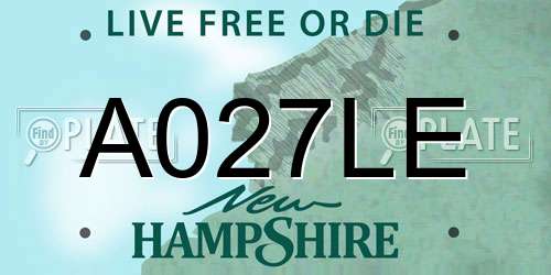 A027LE New Hampshire License Plate