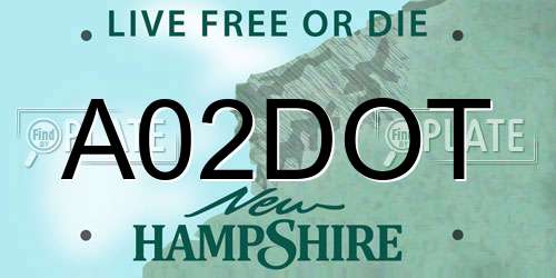 A02DOT New Hampshire License Plate
