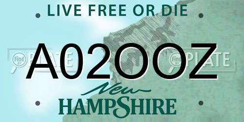A02OOZ New Hampshire License Plate