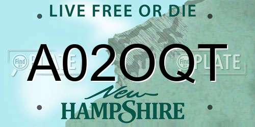 A02OQT New Hampshire License Plate