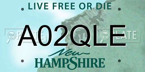 A02QLE New Hampshire License Plate