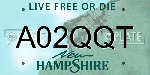 A02QQT New Hampshire License Plate