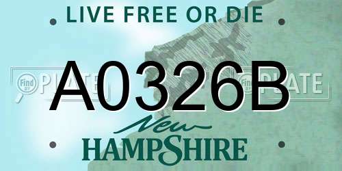 A0326B New Hampshire License Plate