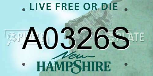 A0326S New Hampshire License Plate