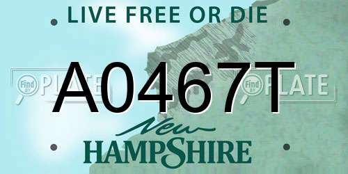 A0467T New Hampshire License Plate
