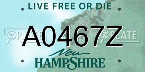 A0467Z New Hampshire License Plate